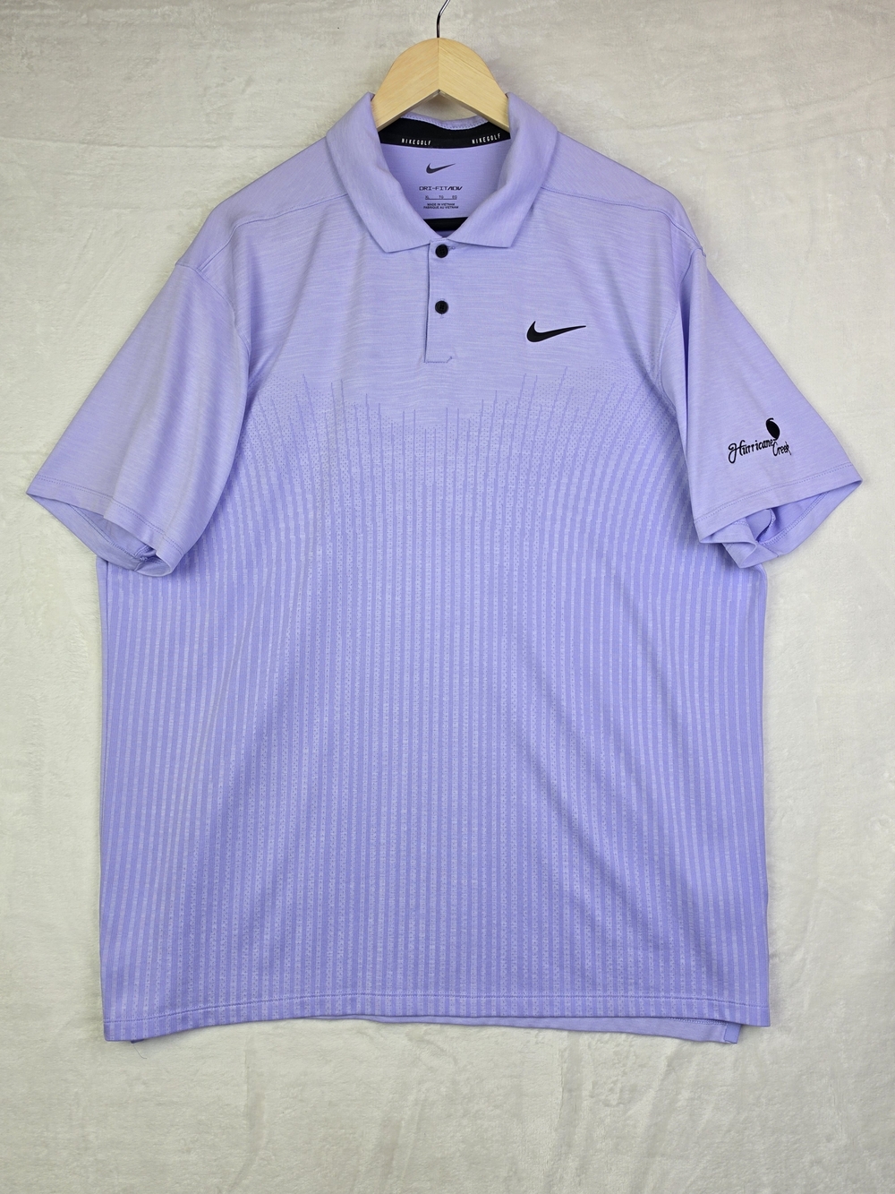 Nike Golf Dri-Fit ADV Polo Shirt Mens XL Purple Short Sleeve Hurricane Creek